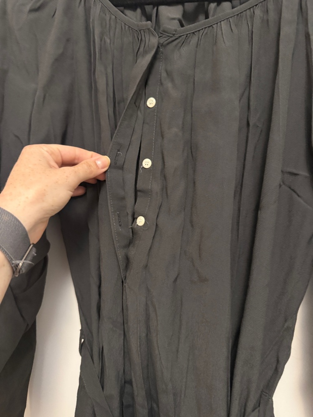 Pinkyotto Dark Gray Gathered Neck Tunic Dress - Picture 3 of 7